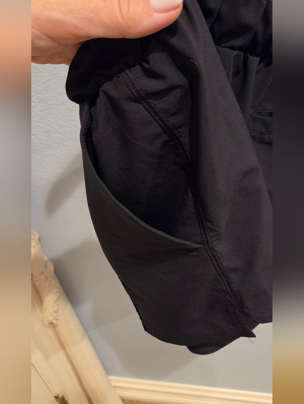 Zella Black Elastic-Waist Athletic Shorts With Tie - Picture 6 of 7